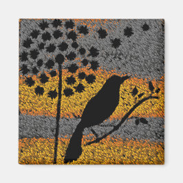 Um pássaro entre o imã das penas