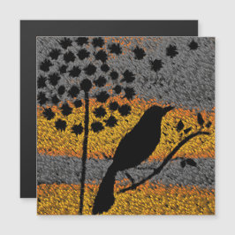 Um pássaro entre o imã das penas