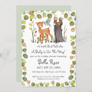 Um Pássaro Me Disse O Convite Para Chá de fraldas