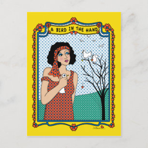 Um pássaro no cartão postal