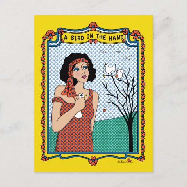 Um pássaro no cartão postal (Frente)