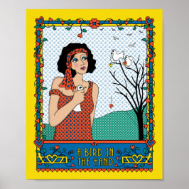 Um pássaro no Poster Hand_B_8x10