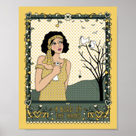 Um pássaro no Poster Hand_C_8x10