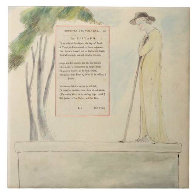 Um pastor que lê o epitáfio, da elegia escrita (Frente)