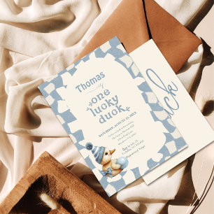 "Um Pato Sortudo" 1rua Primeiro Convite de Anivers