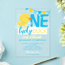 Um Pato Sortudo Aquarela 1º Aniversário