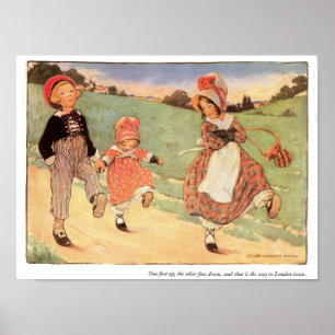 Um Pé Para Cima, Um Pé Para Baixo Rhyme Impressão