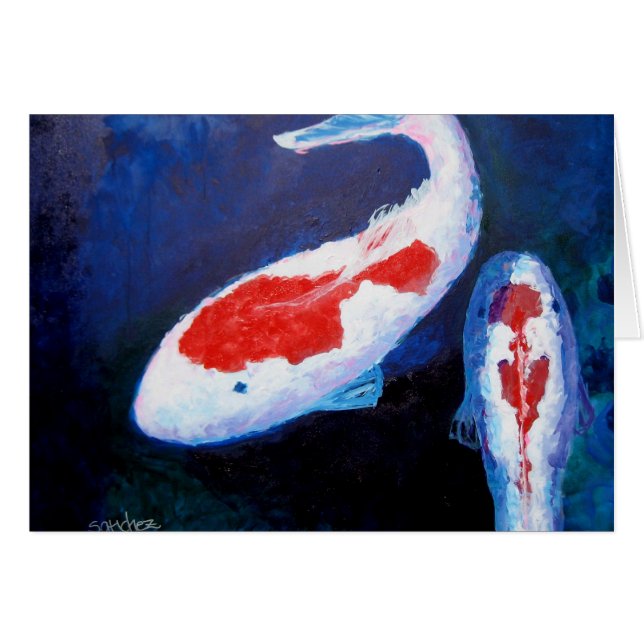 Um peixe, cartão de dois peixes (Frente Horizontal)