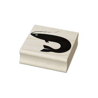 Um peixe numa linha - pesca - Carimbo de Arte da M