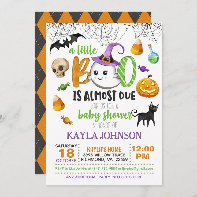 Um Pequeno Boo é quase um convite devido - Branco (Frente/Verso)