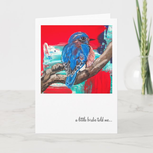 Um pequeno cartão de nota de pássaros (Frente)