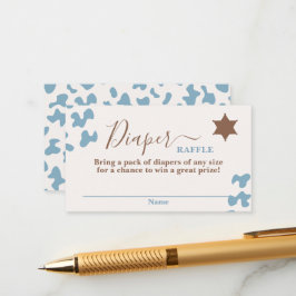 Um pequeno cartão de Raffle Fralda Chá de fraldas