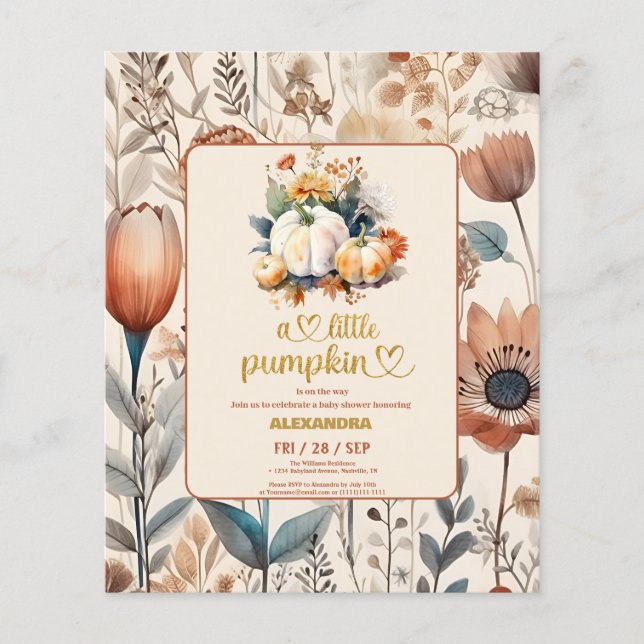 Um pequeno chá de fraldas de orçamento de abóbora (Frente)