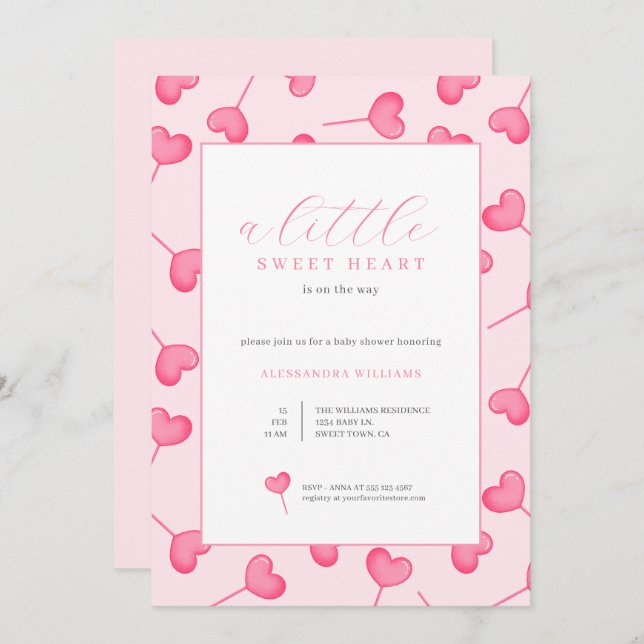 Um Pequeno Convite De Chá de fraldas (Frente/Verso)