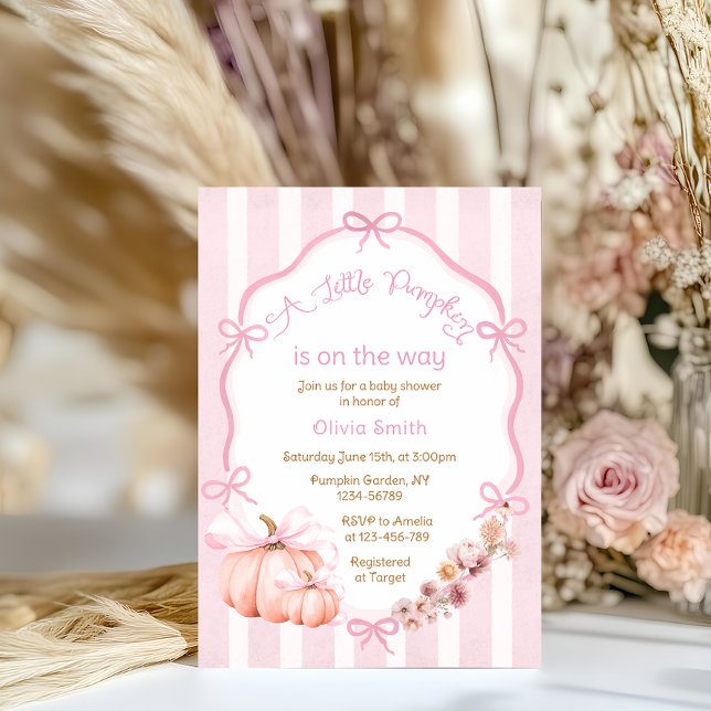 Um Pequeno Convite De Chá de fraldas Rosa De Abóbo (Criador carregado)