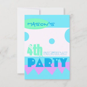 Um pequeno Convite de festas de aniversário do 4