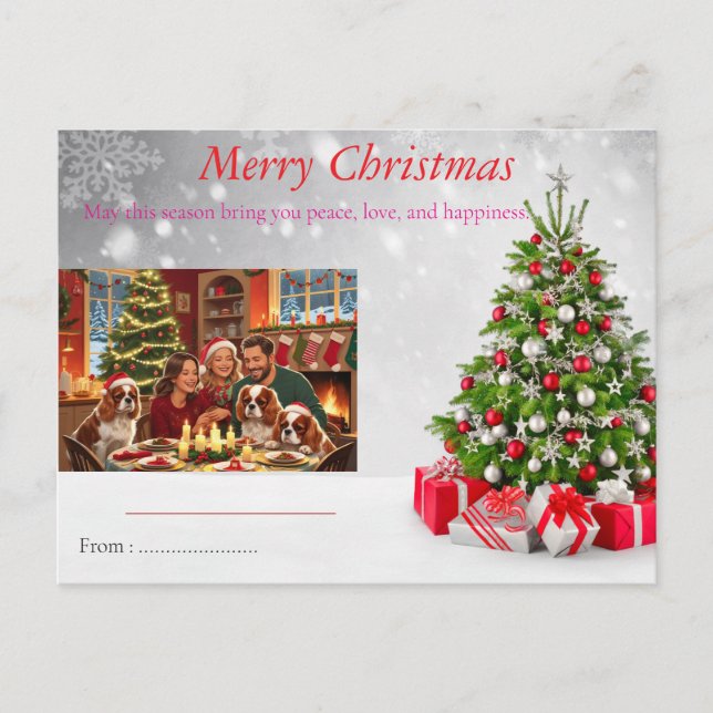 Um Pequeno Convite De Natal Feliz - Família Cozy (Frente)