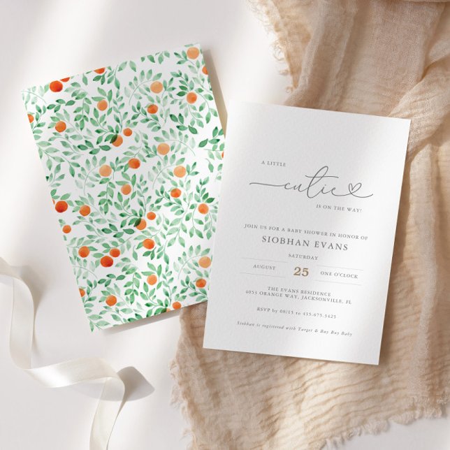 Um Pequeno Convite Moderno ao Chá de fraldas (Criador carregado)