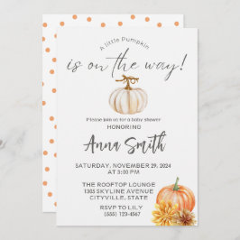 um pequeno convite para bebês de abóbora