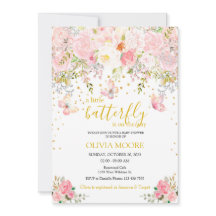Um pequeno convite para chá de fraldas de borbolet