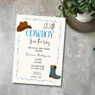 Um Pequeno Convite Para Chá de fraldas De Cowboy
