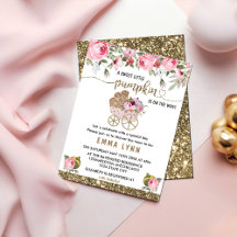 Um Pequeno Convite Para Chá de fraldas De Menina D