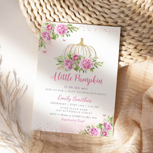 Um Pequeno Convite Para Chá de fraldas De Menina D (Criador carregado)