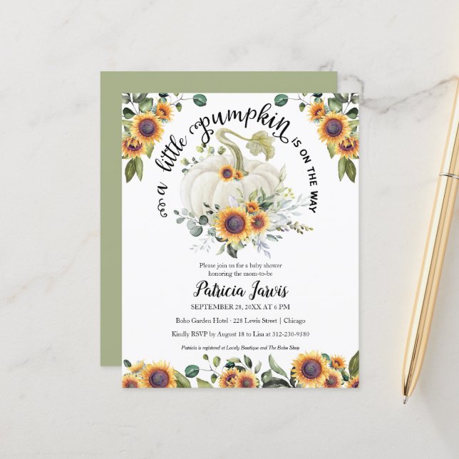 Um Pequeno Convite Para Chá de fraldas De Orçament (Frente/Verso In Situ)