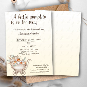 Um Pequeno Convite Para Chá de fraldas Pumpkin Boh