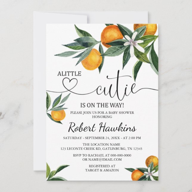 Um Pequeno Convite Para Chás de fraldas (Frente)