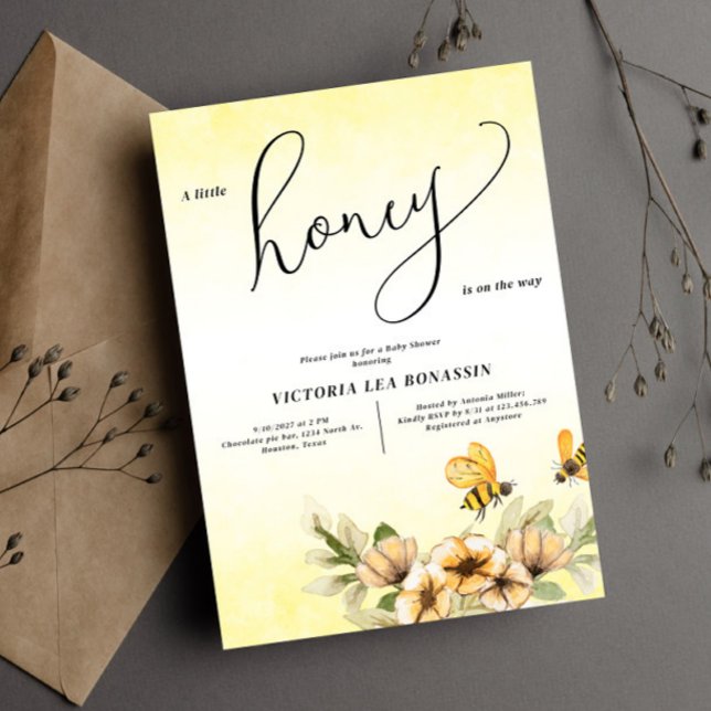 Um pequeno convite para Chás de fraldas de abelhas (Criador carregado)