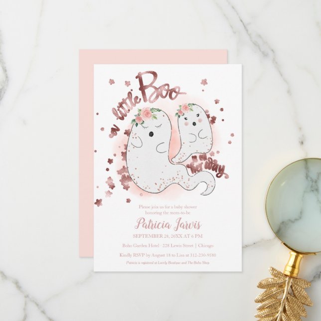 Um pequeno convite para Chás de fraldas de Boo Hal (Frente/Verso In Situ)