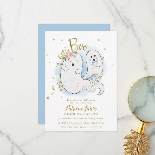 Um pequeno convite para Chás de fraldas de Boo Hal (Frente/Verso In Situ)