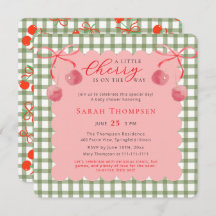 Um Pequeno Convite Para Chás de fraldas De Cereja