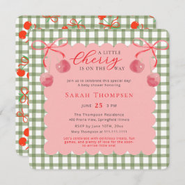 Um Pequeno Convite Para Chás de fraldas De Cereja