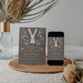 Um Pequeno Convite Para Chás de fraldas De Coelhin