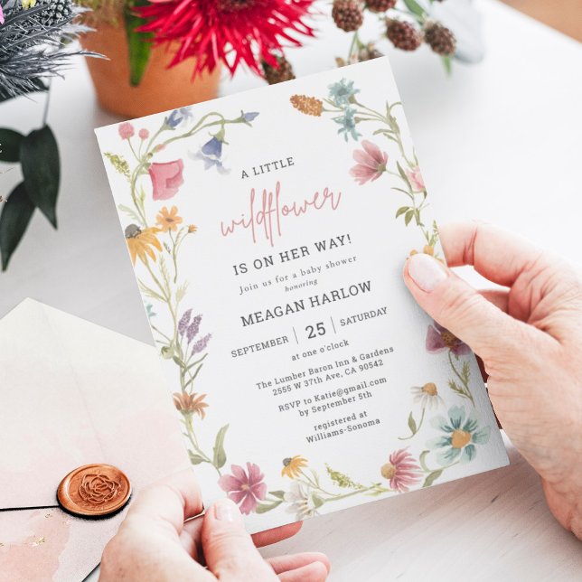 Um pequeno convite para Chás de fraldas de flor se (Criador carregado)