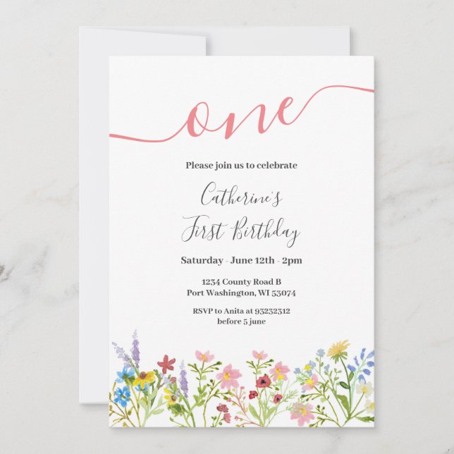 Um Pequeno Convite Para primeiros aniversarios De  (Frente)