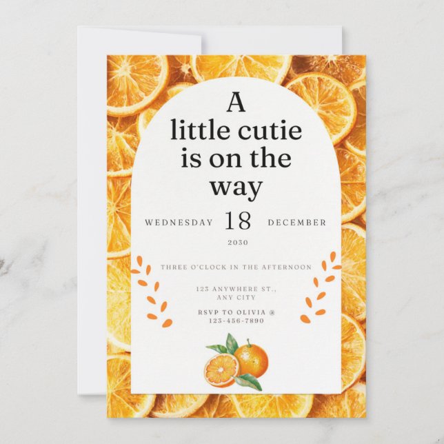 Um Pequeno Doce está a Caminho convite (Frente)