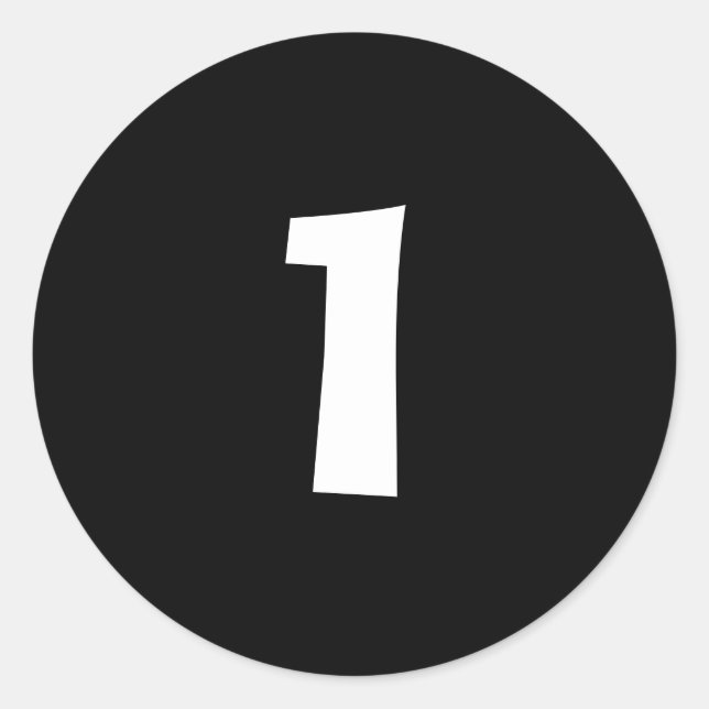 Um pequeno número preto redondo adesivos por Janz (Frente)