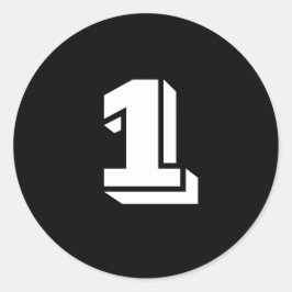 Um pequeno número preto redondo adesivos por Janz