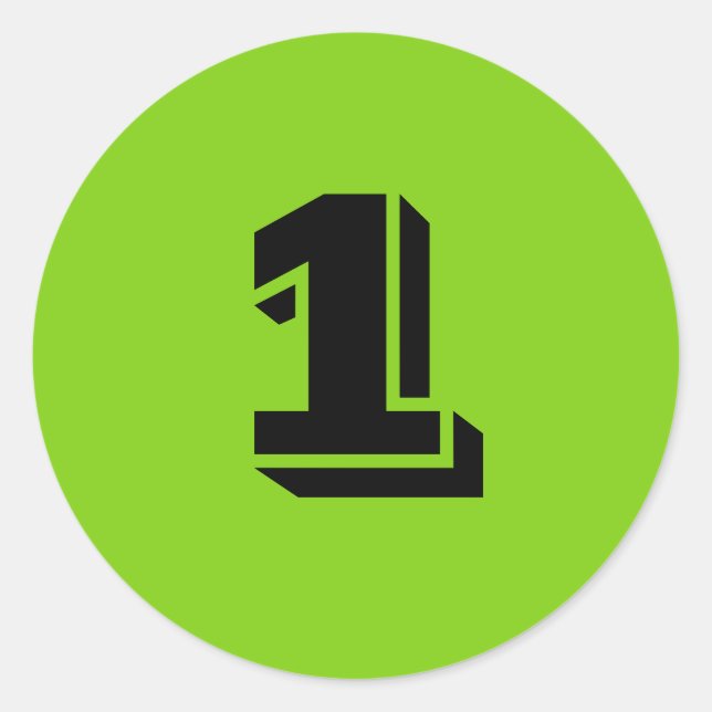 Um pequeno número verde redondo de adesivos por Ja (Frente)