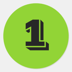 Um pequeno número verde redondo de adesivos por Ja