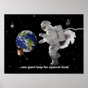 Um pequeno passo para o tipo de esquilo Poster