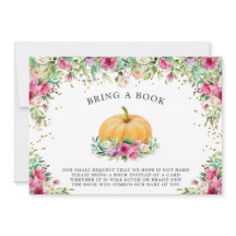 Um Pequeno Pumpkin Girly Floral Obrigado Convite