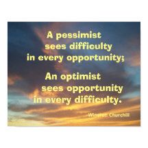 UM PESSIMISTA VÊ DIFICULDADE POSTER