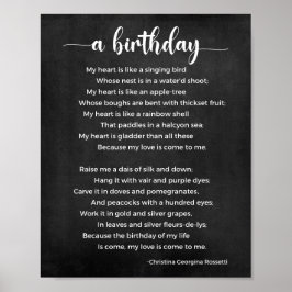 Um poema de aniversário, Poster preto e branco