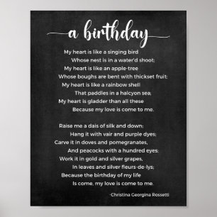Um poema de aniversário, Poster preto e branco