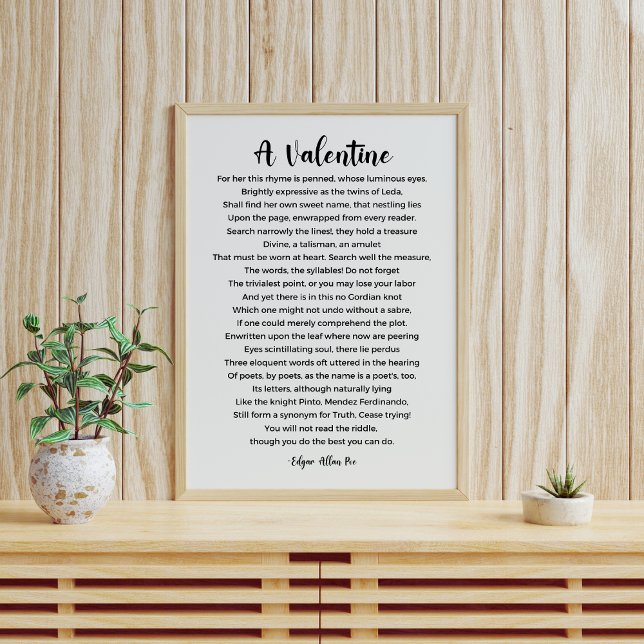 Um poema Namorados de Edgar Allan Poe Poster (Criador carregado)