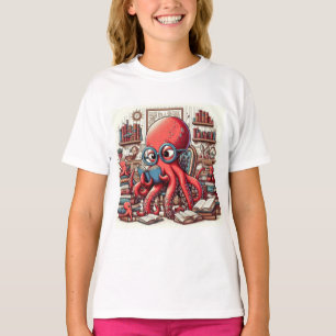 Um Polvo Vermelho Grande Vestindo Camisa De Óculos